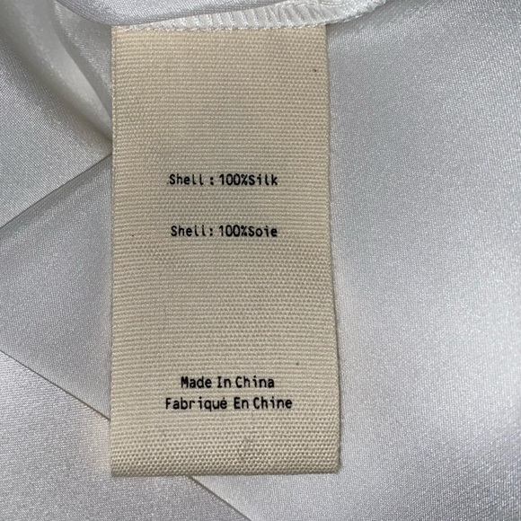 NWT💕L'AGENCE Bianca Silk Charmeuse Blouse in White Size XL - Picture 14 of 15